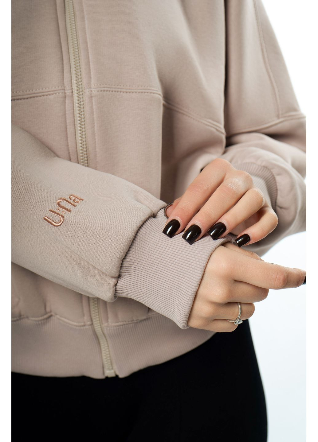 Кофта жіноча спортивна бежева тепла на флісі 103931 U:na (372370870)