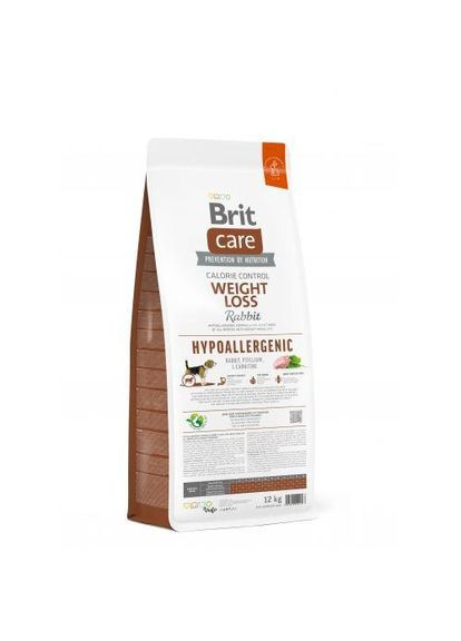 Сухий корм Dog Hypoallergenic Weight Loss для собак із зайвою вагою, гіпоалергенний з кроликом, 12 кг (*) Brit Care (323219538)