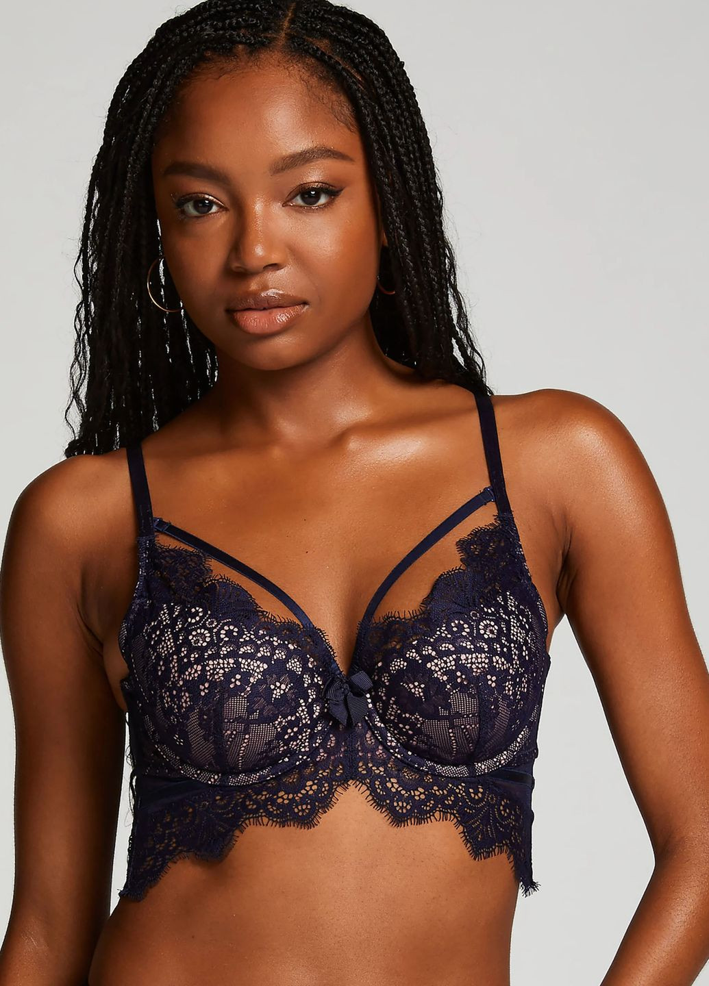 Тёмно-синий кружевной бюстгальтер Hunkemoller