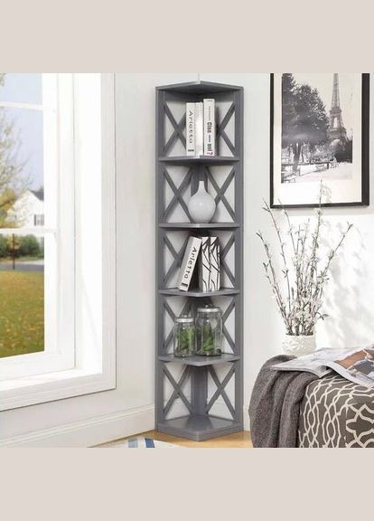 Стеллаж угловой из дерева Земпер 5 маренго (УСП-500219) No Brand (327866791)