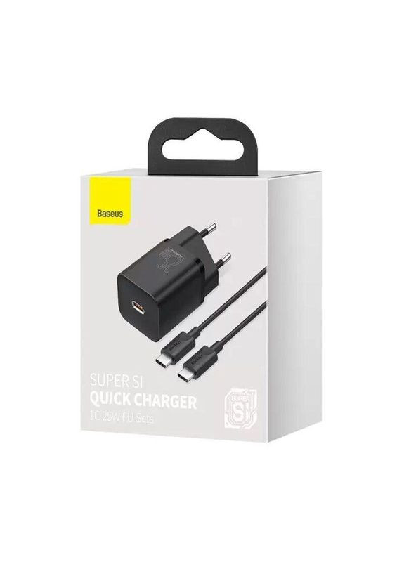 Набор зарядное и кабель 25W TypeC Super Si Quick Charger Set (TZCCSUP-L01) черный Baseus (279554148)