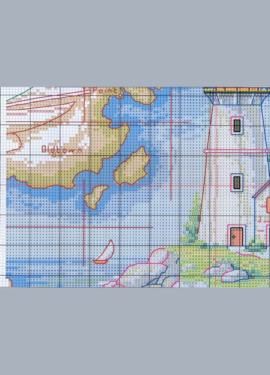 Набор для вышивания по нанесённой на канву схеме"Lighthouse 5 ". AIDA 14CT printed, 33*44 см Joy Sunday (313613619)