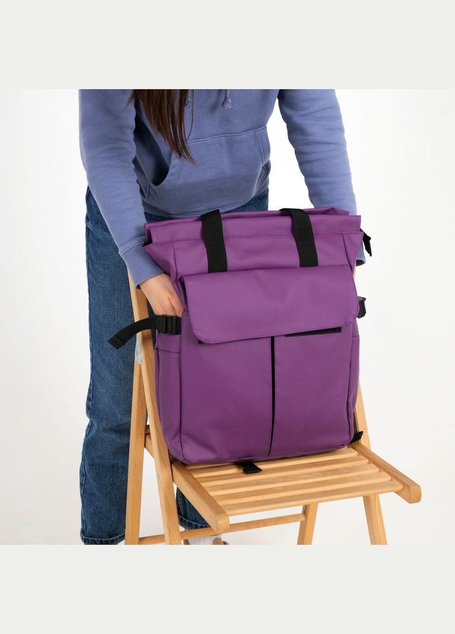 Женский шопер-рюкзак, кросс-боди фиолетовый из экокожи ToBeYou shoperbag (284725584)