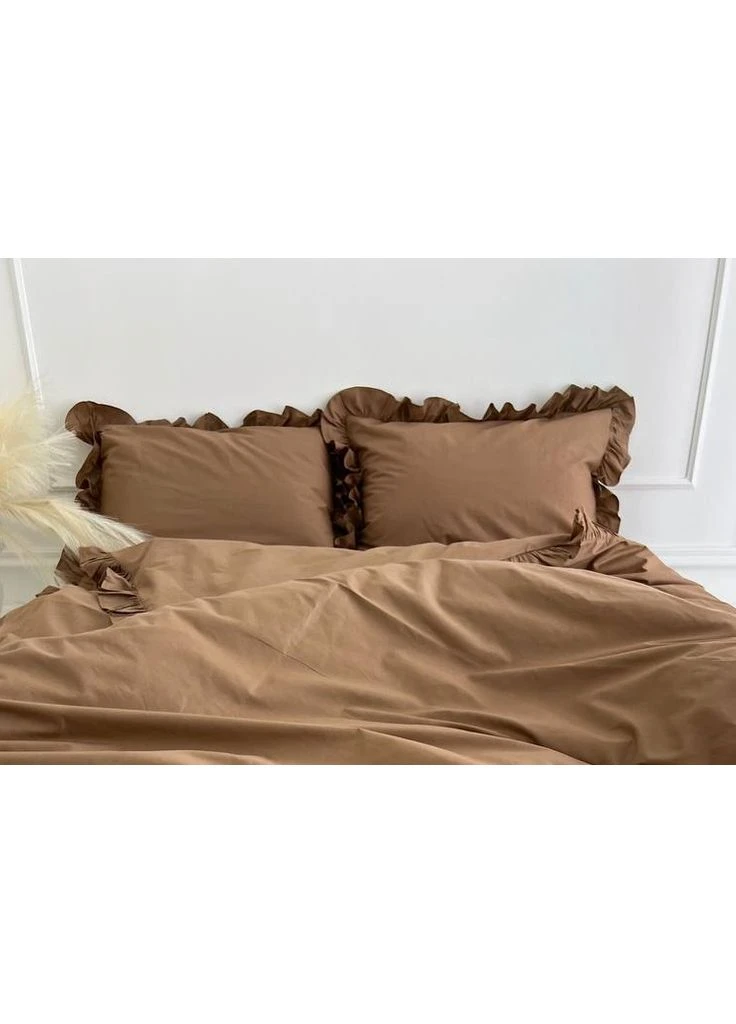 Наволочка з рюшею 50х50 на блискавці Бязь Gold Luxe No Brand (401912430)