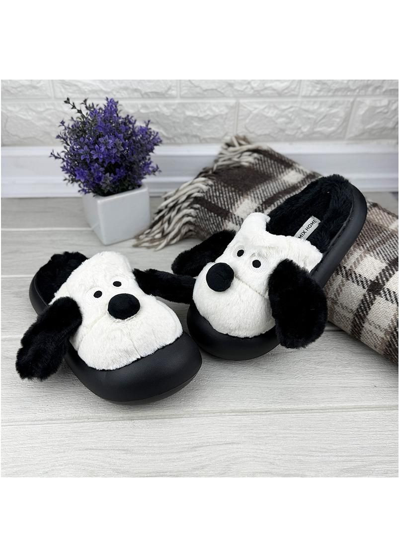 Кімнатні тапочки жіночі Е-0010104-1 Чорні з білим Jomix (354180686)