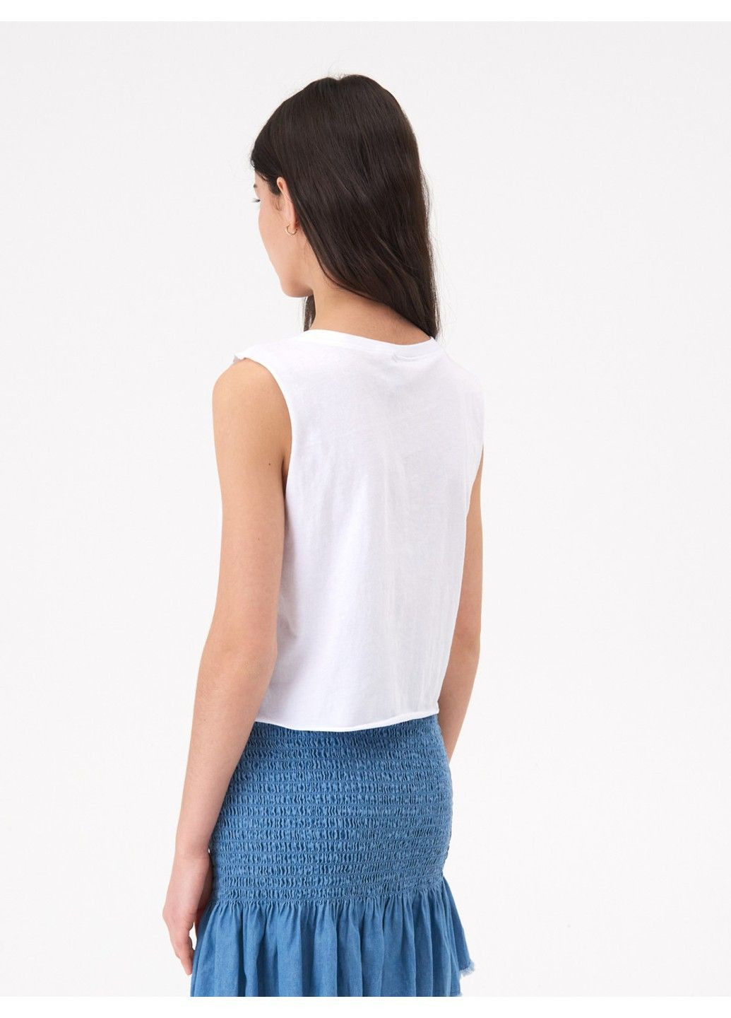 Футболка жіноча коротка біла Sinsay - (307392794)