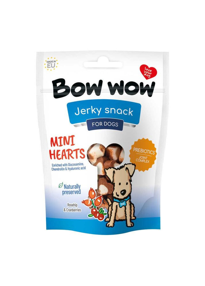 Ласощі для собак міні серця 80 г (8595042693621) Bow wow (308976909)