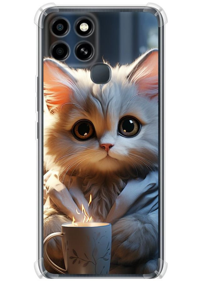 Силикон с усиленными углами чехол 'White cat' для Endorphone Infinix Smart 6 (265393462)