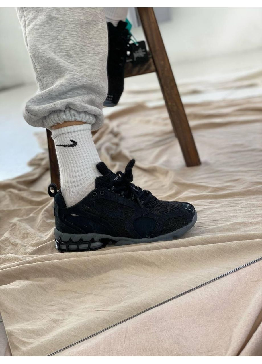 КРОСІВКИ ЖІНОЧІ NIKE X STUSSY AIR ZOOM SPIRIDON CAGE BLACK НАЙК АІР ЗУМ No Brand чорні демісезони (367177509)