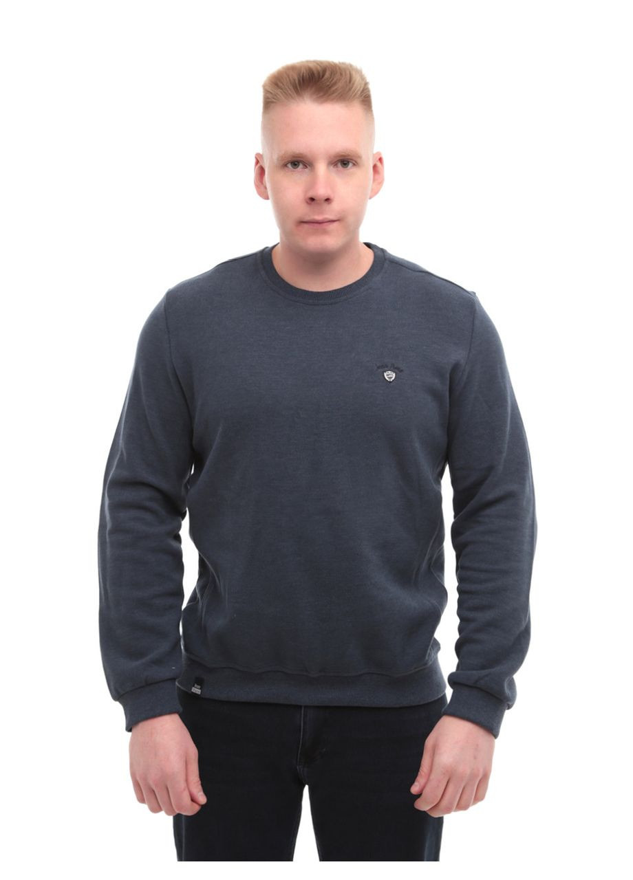 Темно-синій демісезонний джемпер чоловічий темно-синій прямий однотонний джемпер Jean Piere Пряма