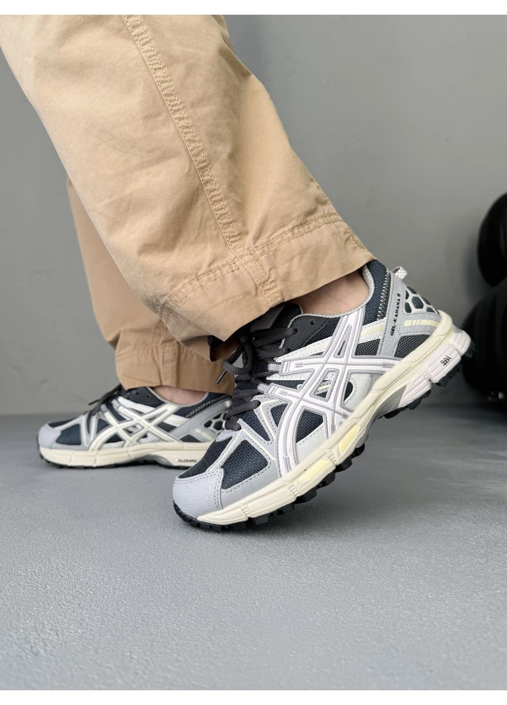 Серые демисезонные кроссовки мужские asics gel-kahana 8 blue/grey асикс гель кахано 8 серые No Brand