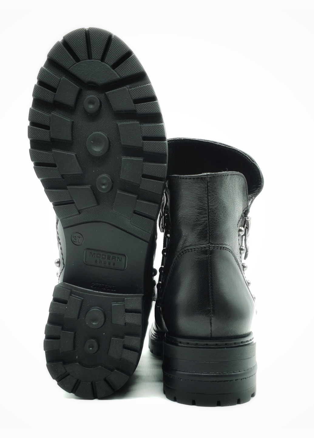 Осенние женские ботинки зимние черные кожаные p-19-1 24 см (р) patterns