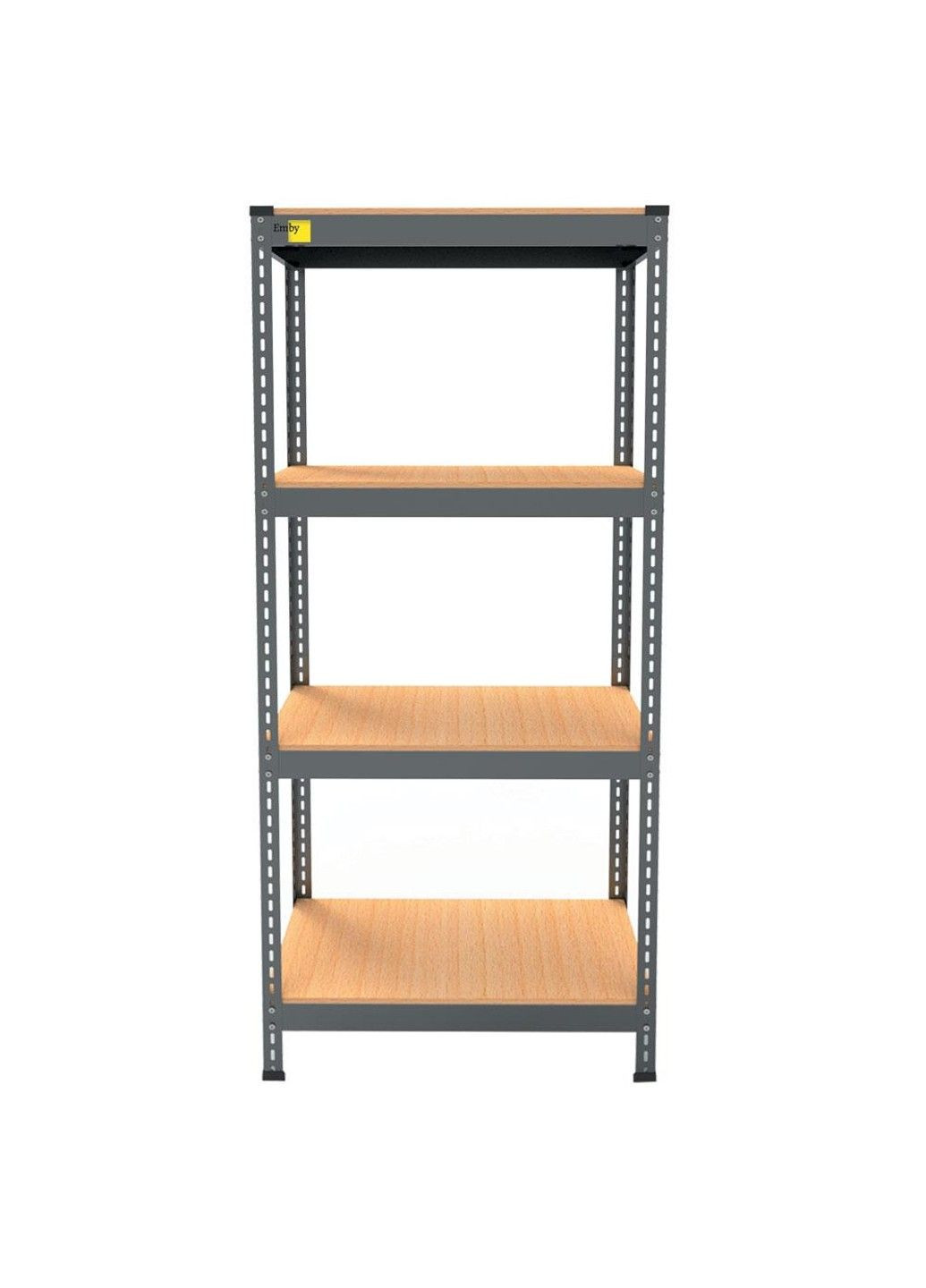 Металевий стелаж Light Series (розмір 1500х900x450мм) 4 полиці ДСП до 100кг Чорний Emby (331640530)