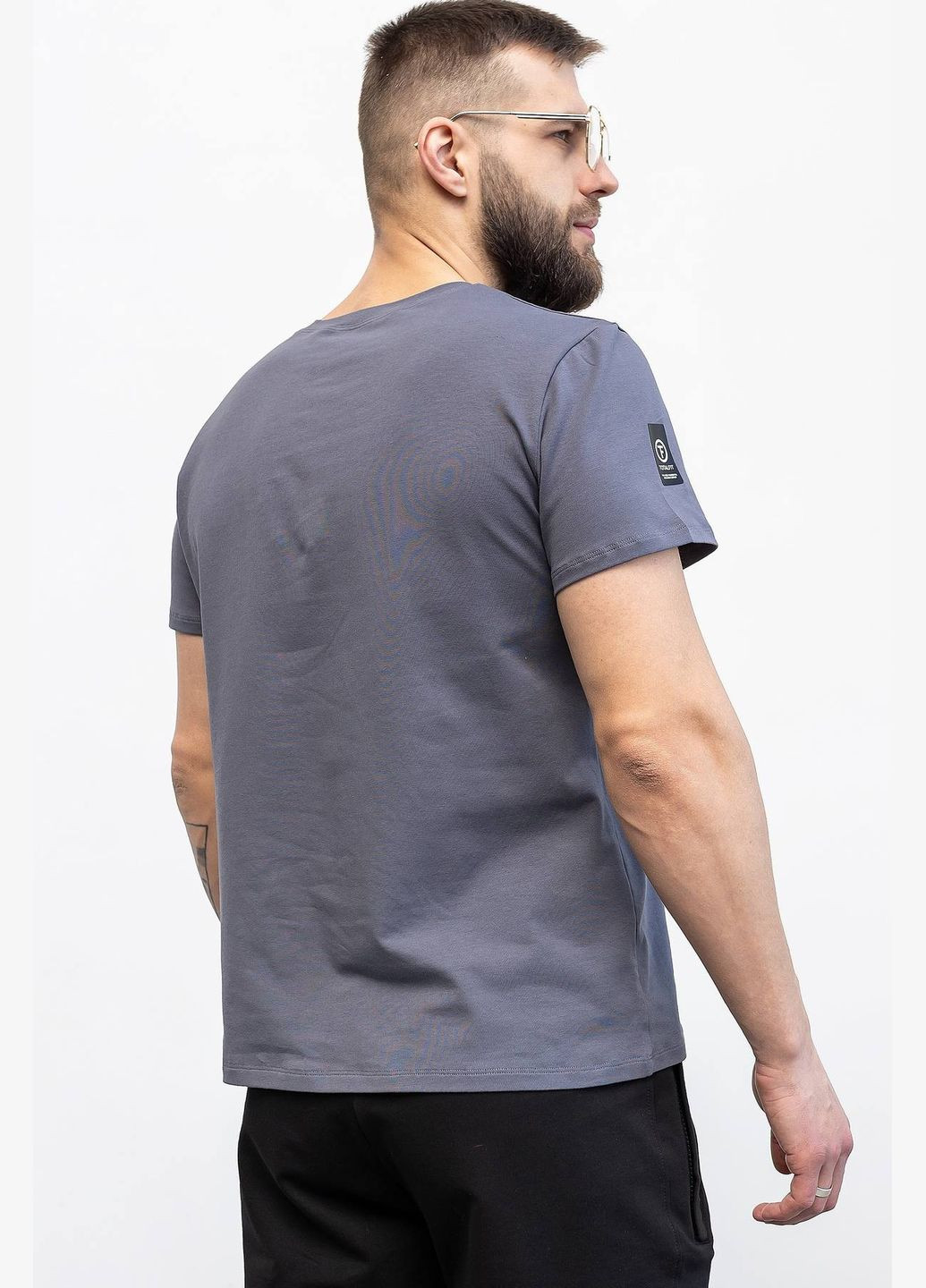 Серая футболка с абстрактной сеткой coolmax с коротким рукавом TOTALFIT