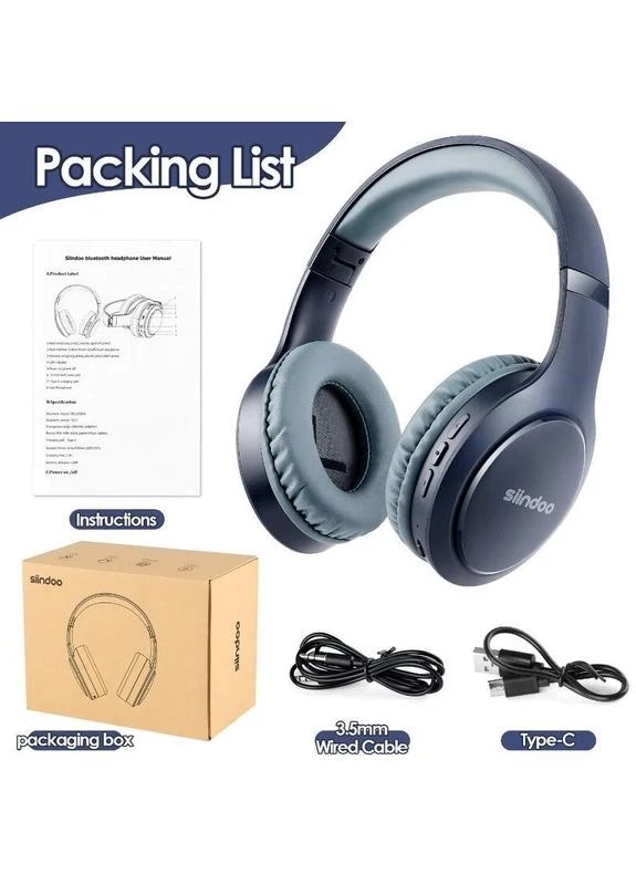 Наушники беспроводные Siindoo Jh-919 синие (navy blue) No Brand (313233748)