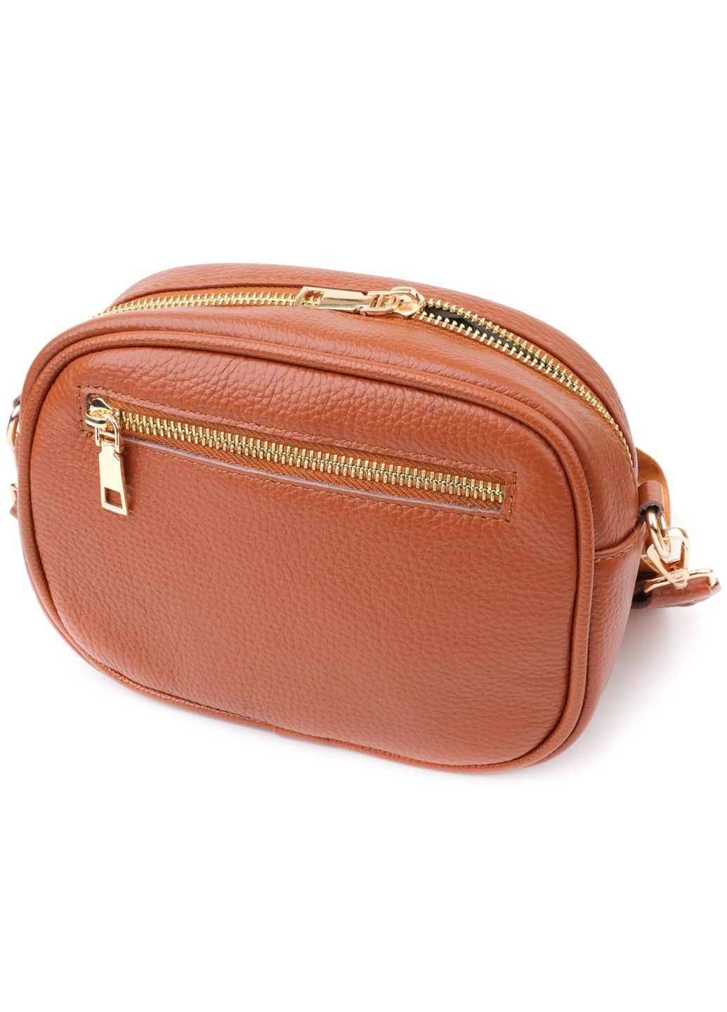 Стьобана сумка для жінок з натуральної шкіри 22899 Рудий Vintage (356452113)