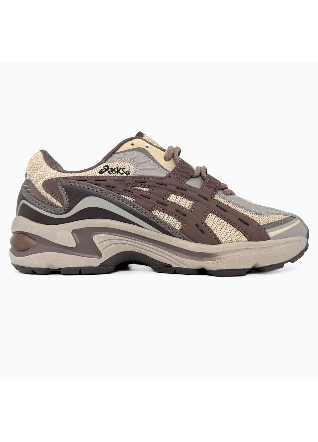 Серые демисезонные кроссовки мужские asics gel-preleus beige / brown / grey асикс гель No Brand
