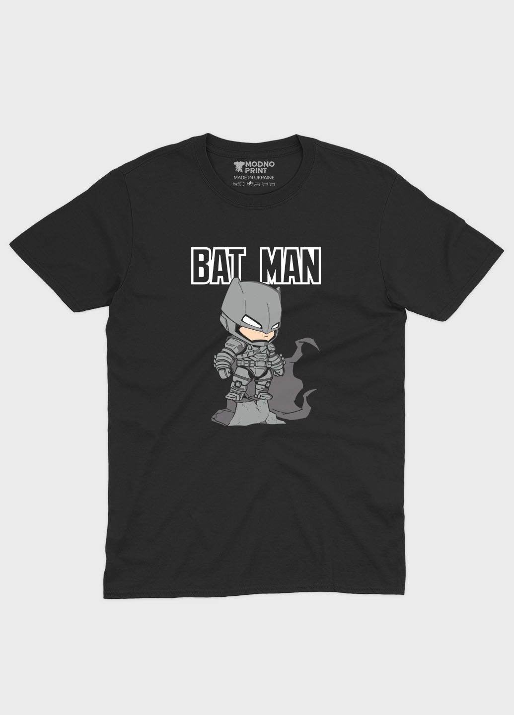 Чорна демісезонна футболка для дівчинки з принтом супергероя - бетмен (ts001-1-gl-006-003-014-g) Modno