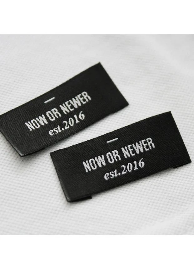 Бирка жакардова "Now or never" чорного кольору (5574) No Brand (400395813)