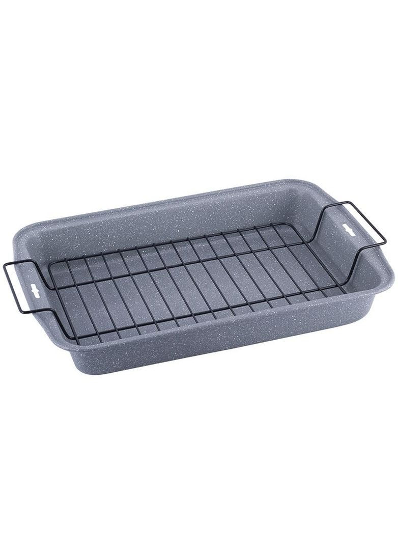 Деко Marble для випічки 37.5х26х5см з решіткою для гриля Kamille (372171998)
