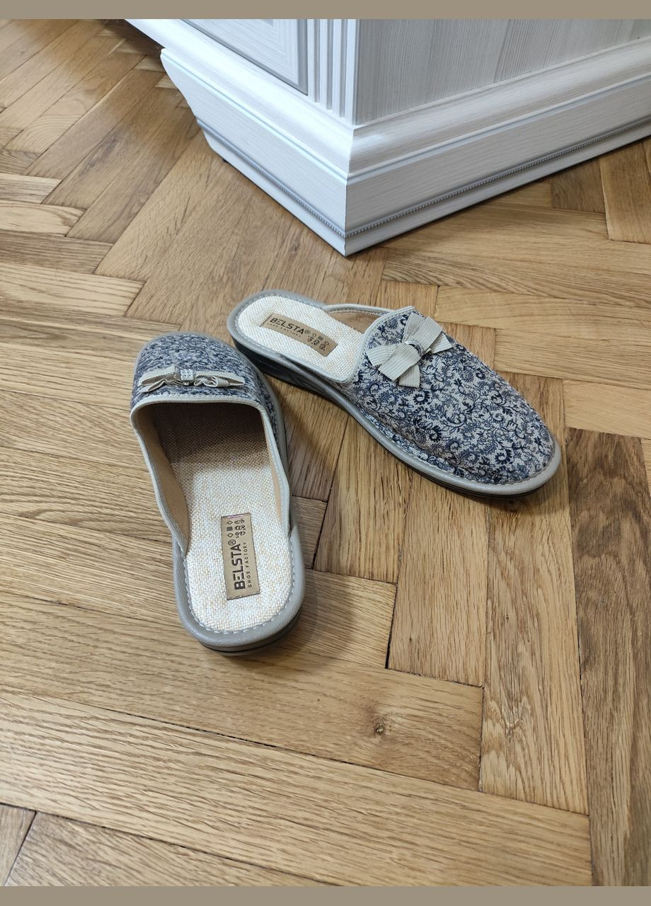 Жіночі кімнатні тапочки колір світло-синій поперечний бант закритий Белста (345647074)