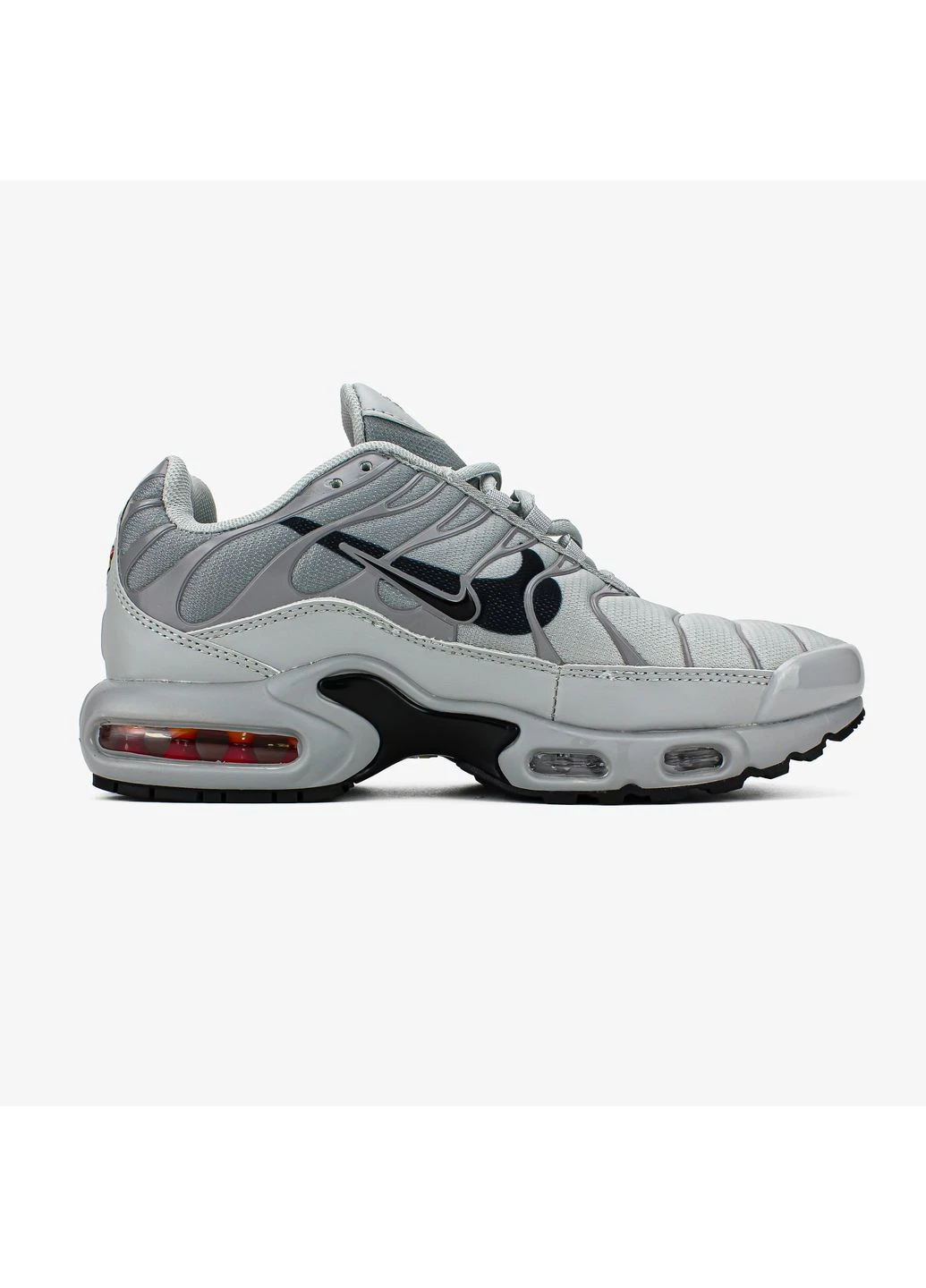 Серые демисезонные кроссовки мужские nike air max plus tn double swoosh grey найк аир макс тн плюс серые No Brand