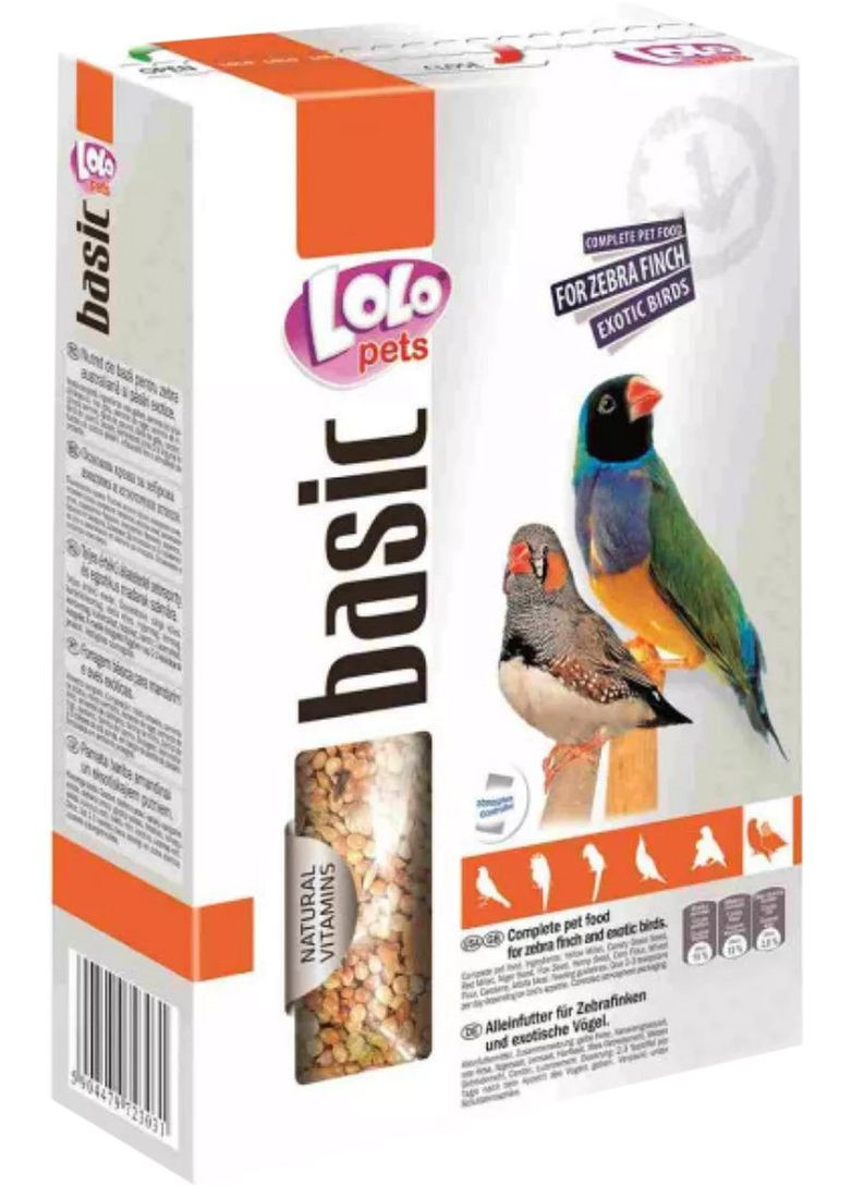 Повнораційний корм LoLo PETS для зебрової амадини та екзотичних птахів 1 кг (5904479723024) LoloPets (316105650)