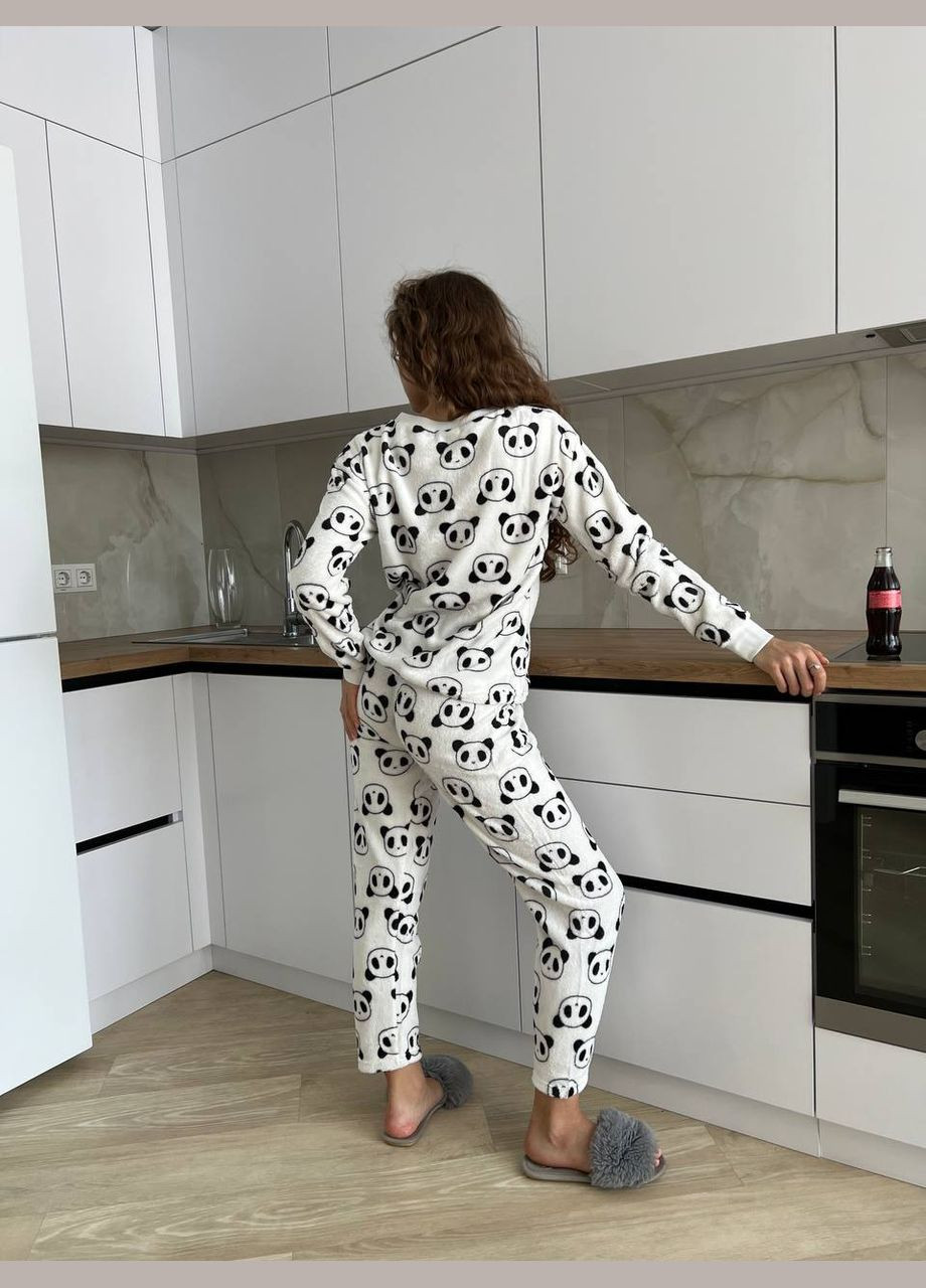 Біла жіноча двійка штани та реглан біла реглан + брюки No Brand піжама