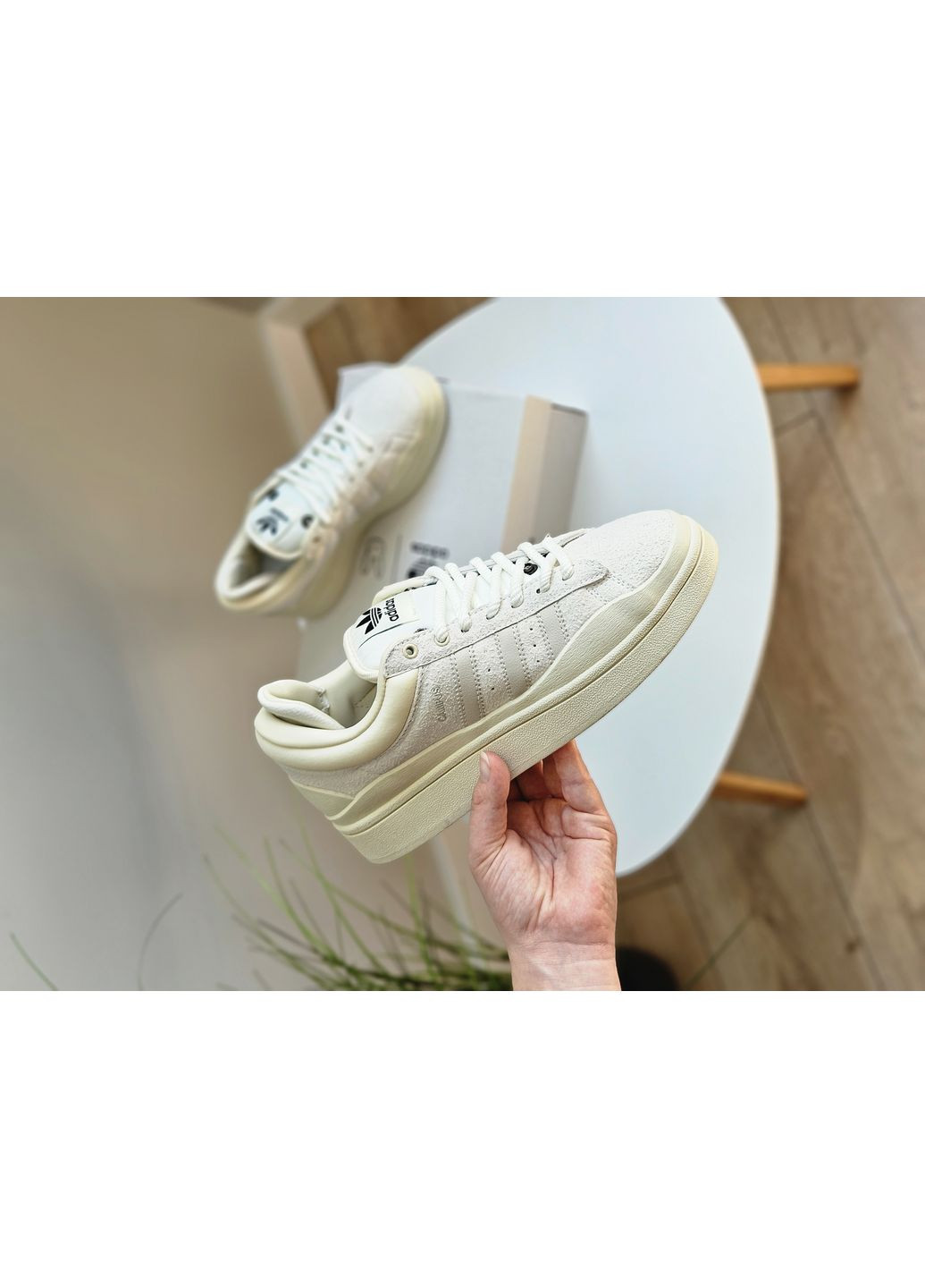 Бежеві Осінні кросівки чоловічі і жіночі adidas campus x bad bunny beige| адідас кампус бежеві No Brand