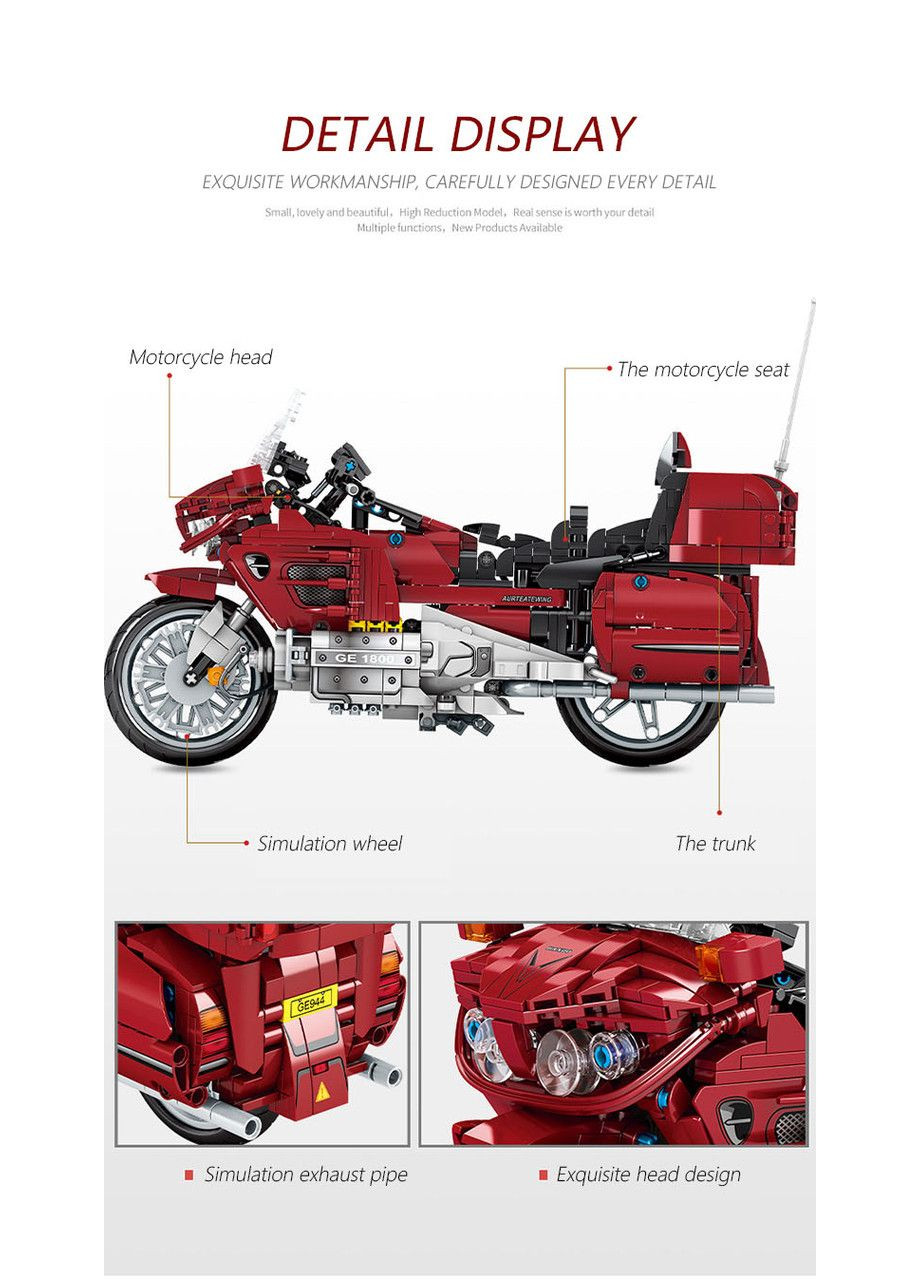 SEMBO 701944 TECHNICS - Мотоцикл (1 205 дет.) Sembo Block (361080069)