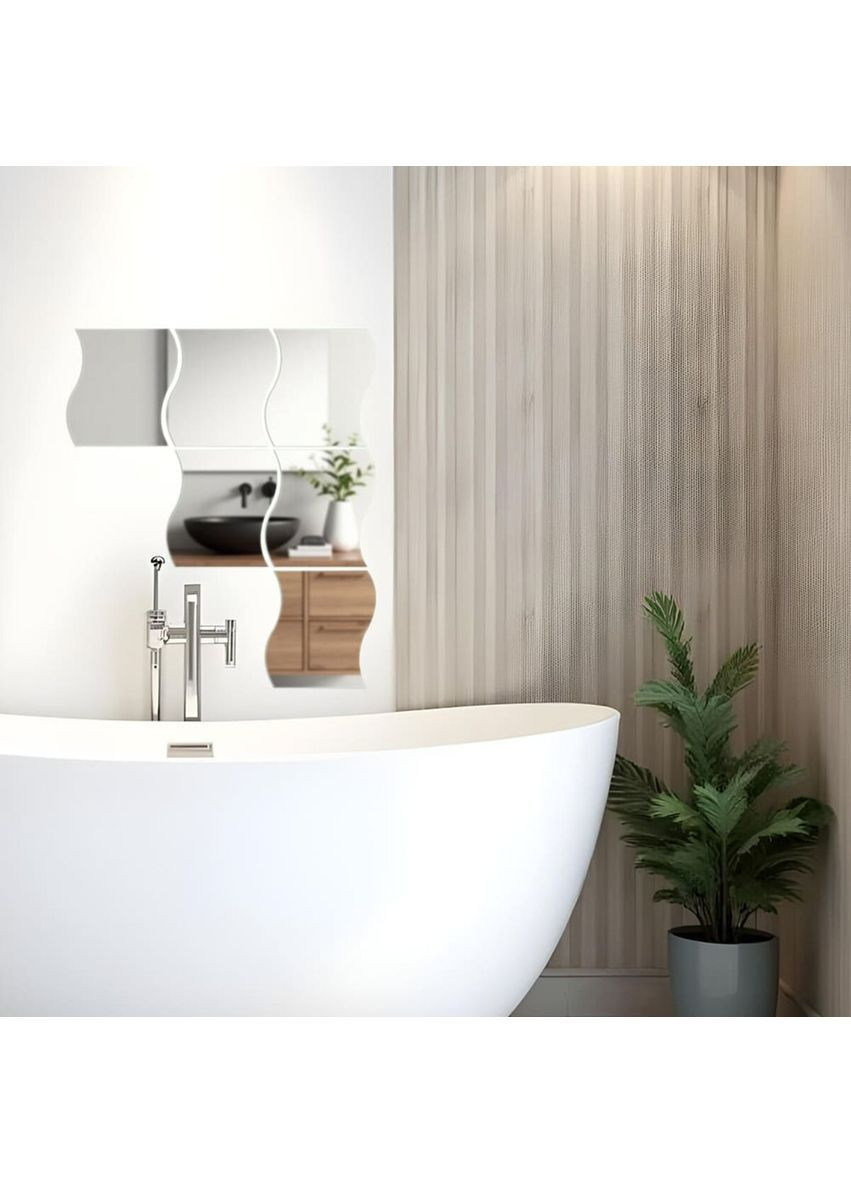 Зеркальный декор акриловый самоклеющийся Капли серебро,20шт (D) StickerWall-SW-00002492 Sticker Wall (370563813)