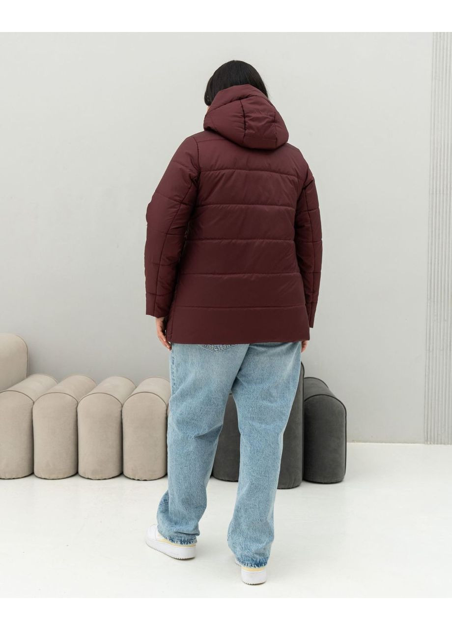 Бордова демісезонна жіноча демісезонна куртка великого розміру SK