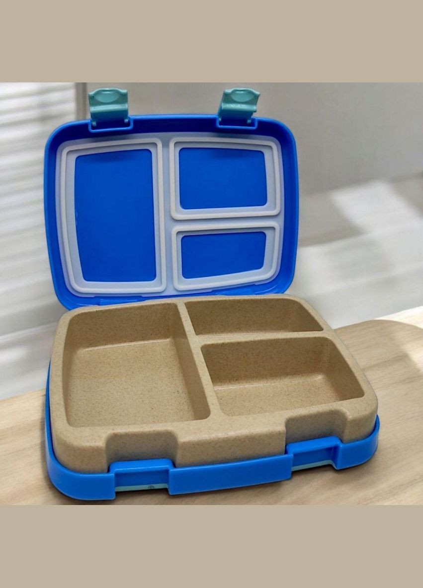 Ланч бокс дитячий, біопластик, 3 секції (блакитний) (01550/02) Doloni (362427536)