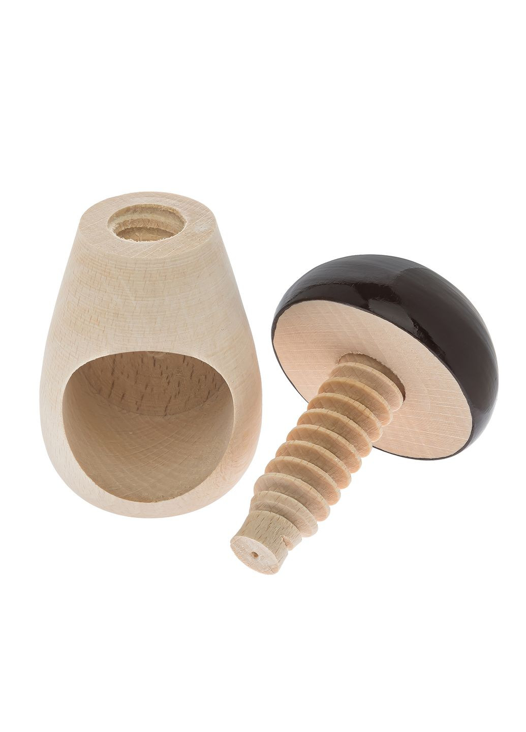 Гвинтовий дерев'яний горіхокол "Гриб" з темно-коричневою шапкою Woodly (295059481)