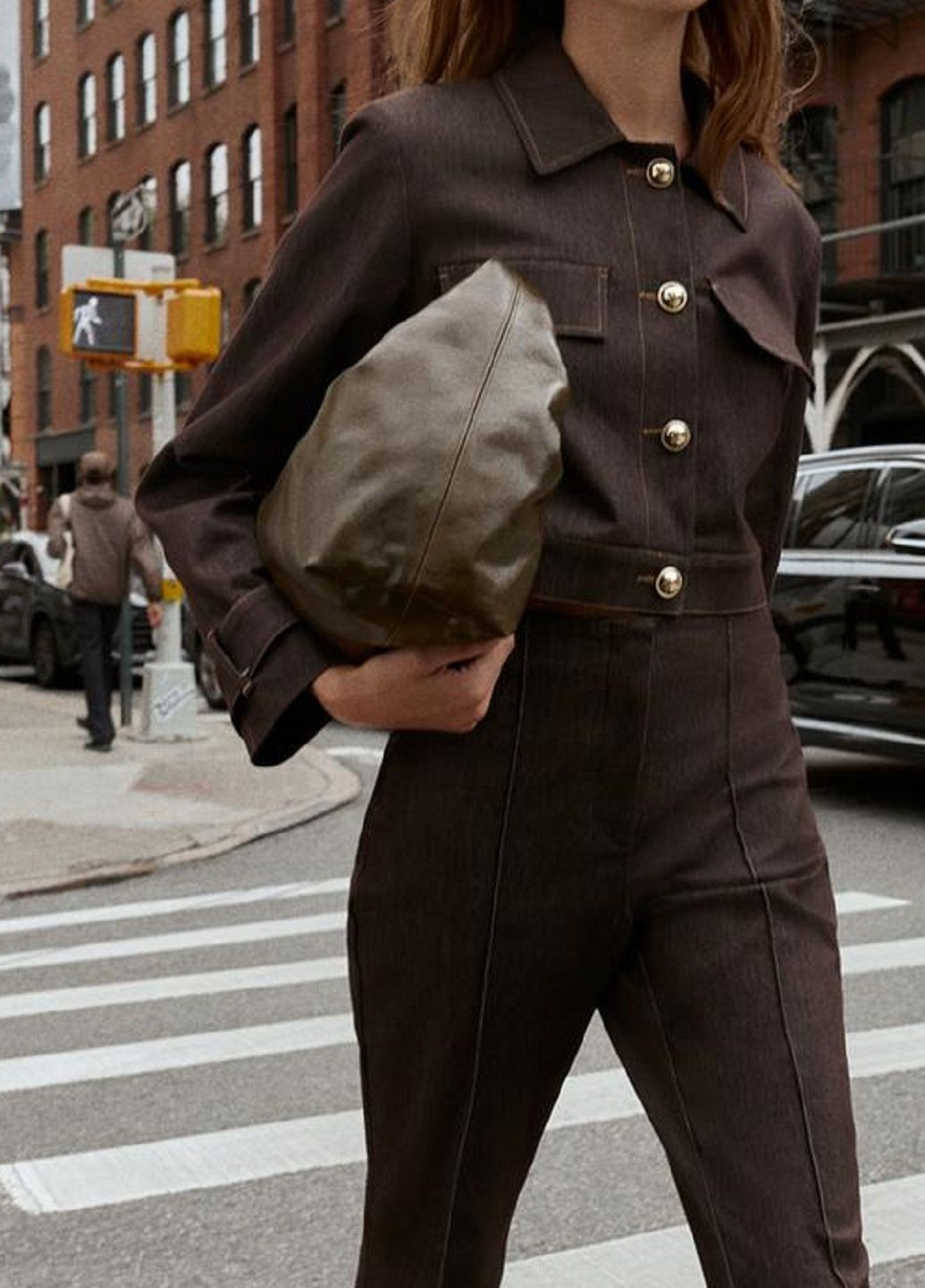 Коричневый женский жакет Zara однотонный - демисезонный