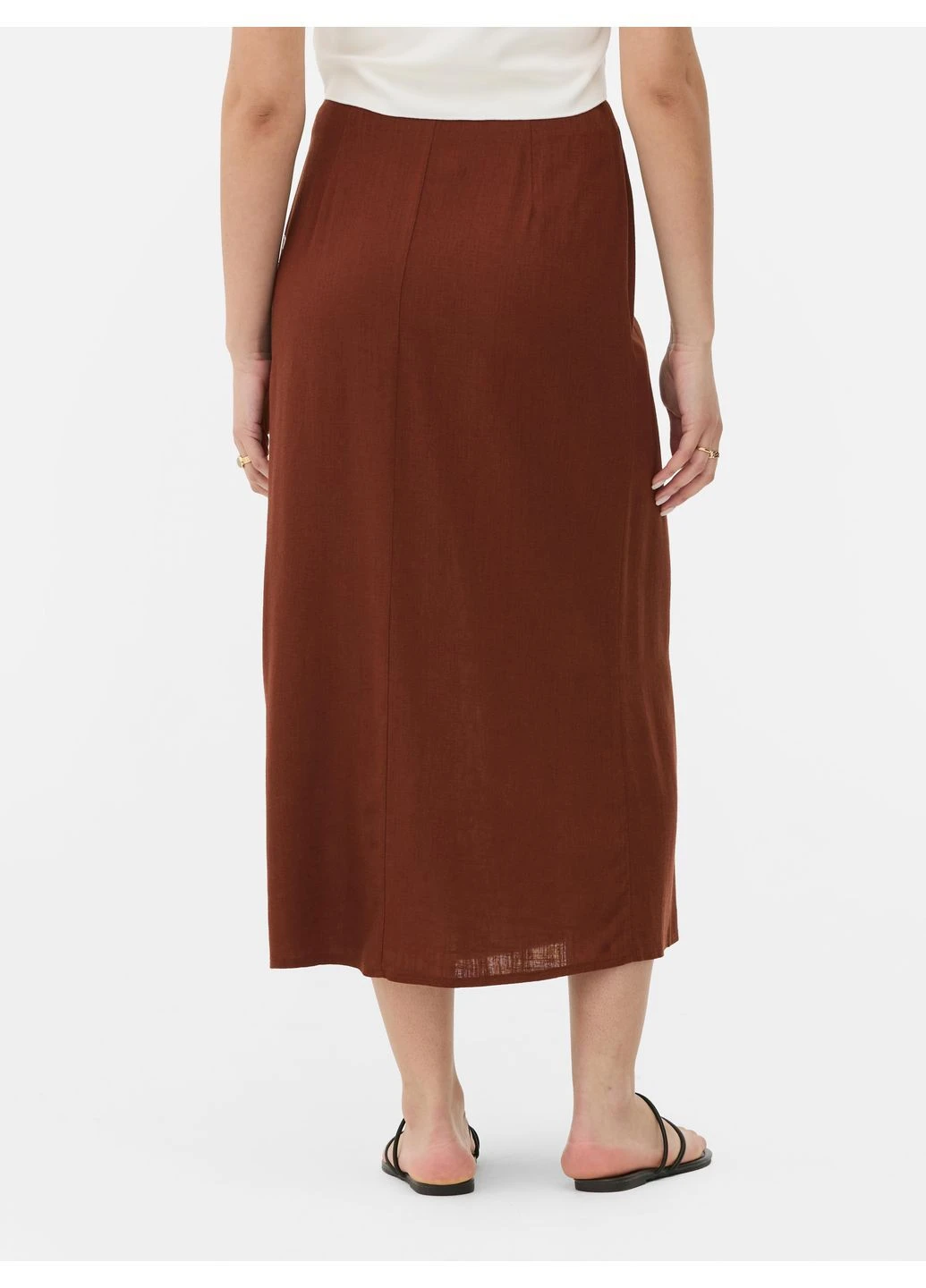 Коричневая юбка лето,коричневый, Primark
