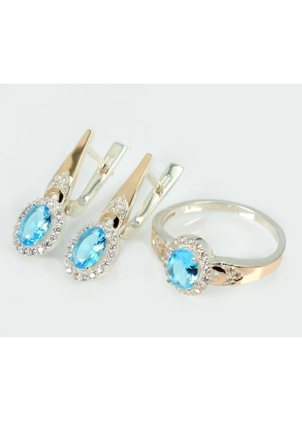 Срібний набір з золотими пластинами Silver Style (367112877)