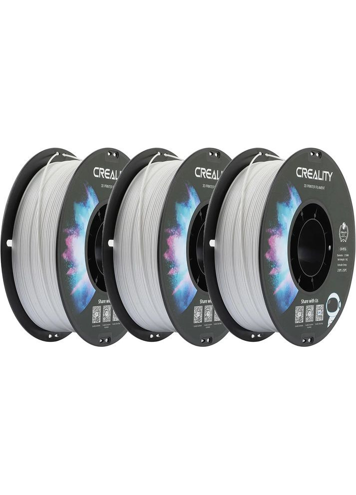 Пластик для 3D принтера PETG 3x1 кг1.75 мм White (3301030034x3) Creality (361854385)