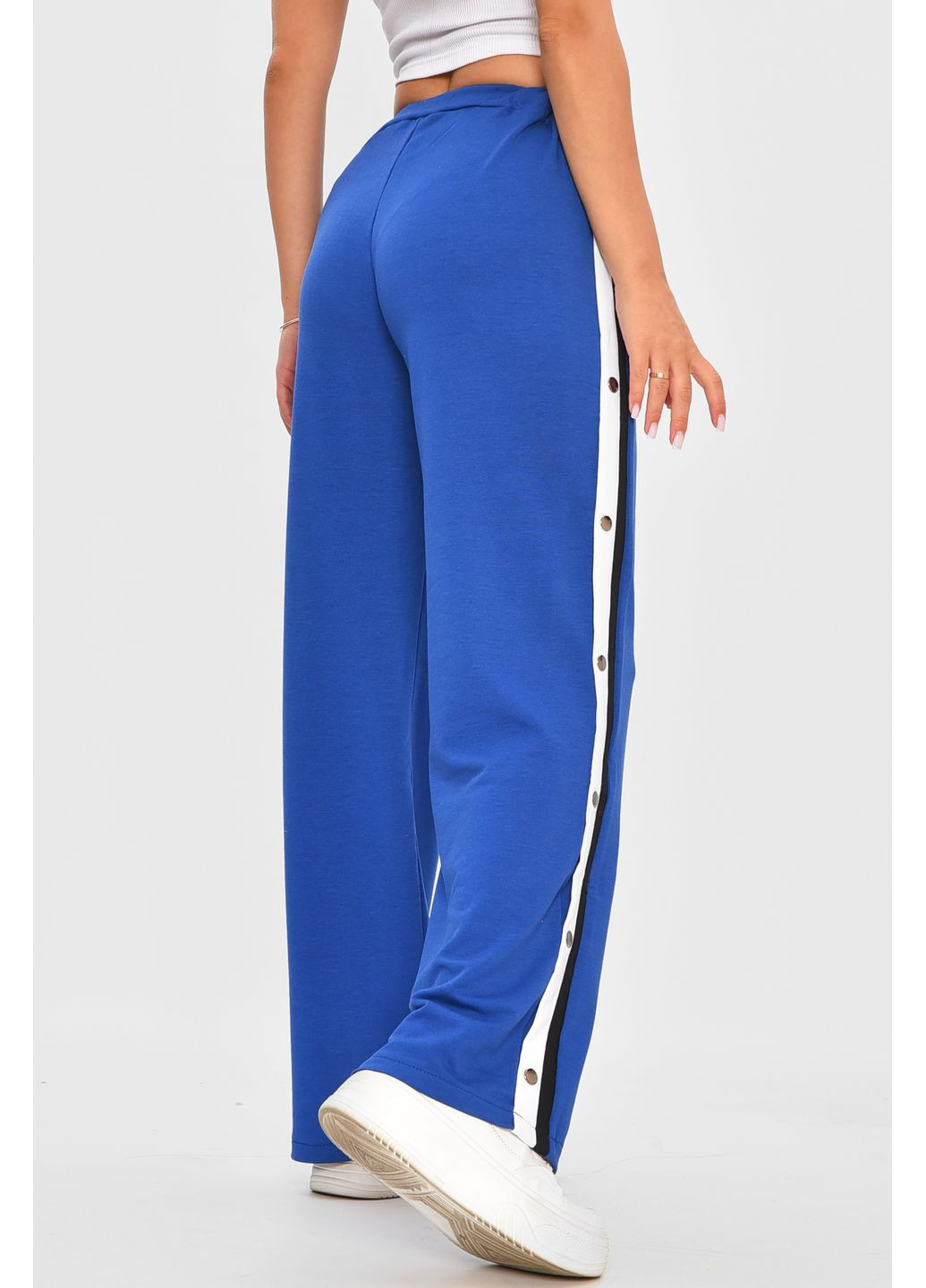 Штани жіночі однотонні синього кольору Let's Shop (353848877)