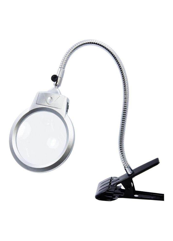 Лупа двойная на гибкой ноге с зажимом 15122C с LED-подсветкой 2х и 6-кратное увеличение MG (302833508)