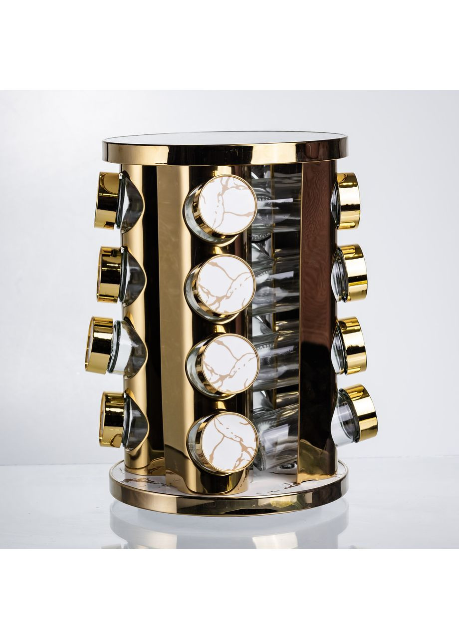 Карусель для специй 16 баночек по 100 мл, мрамор HP-1371 Yiwu (369472826)