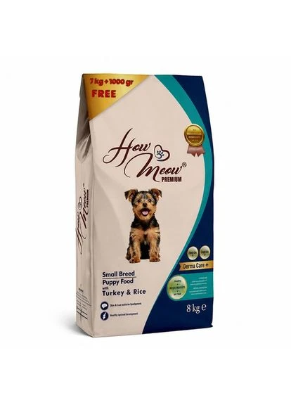 Сухой корм для щенков полнорационный Puppy Mini с индейкой и рисом 7+1кг LP How Meow (400769173)