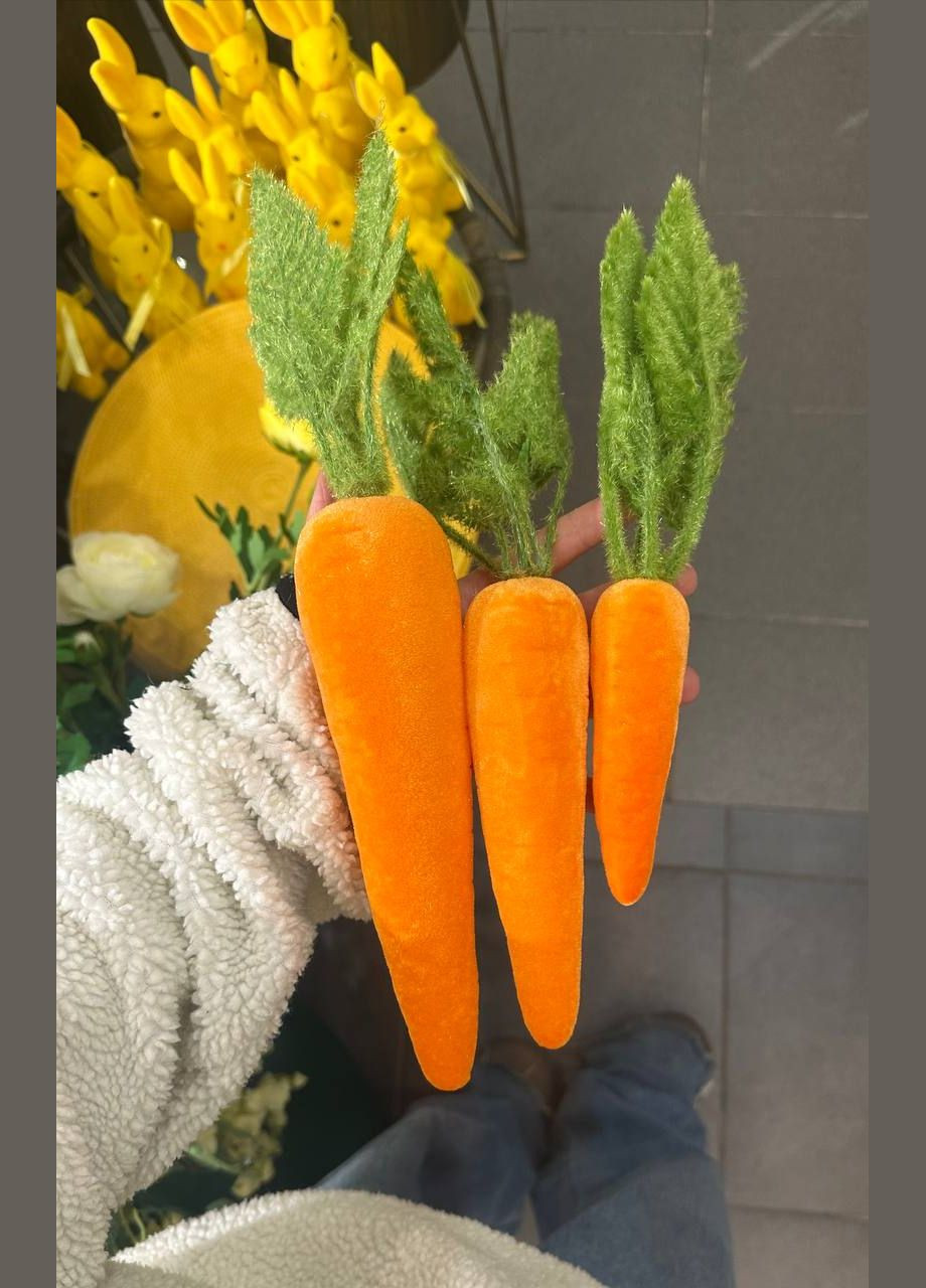 Пасхальный декор Морковь с флоковым напылением D4.5*33см No Brand (321962181)