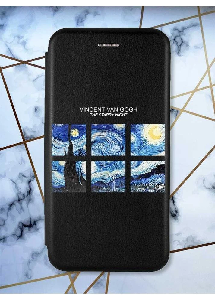 Чехол-книга черный с рисунком на Motorola Moto G32 Звездная ночь (принт 83) Creative (355391934)