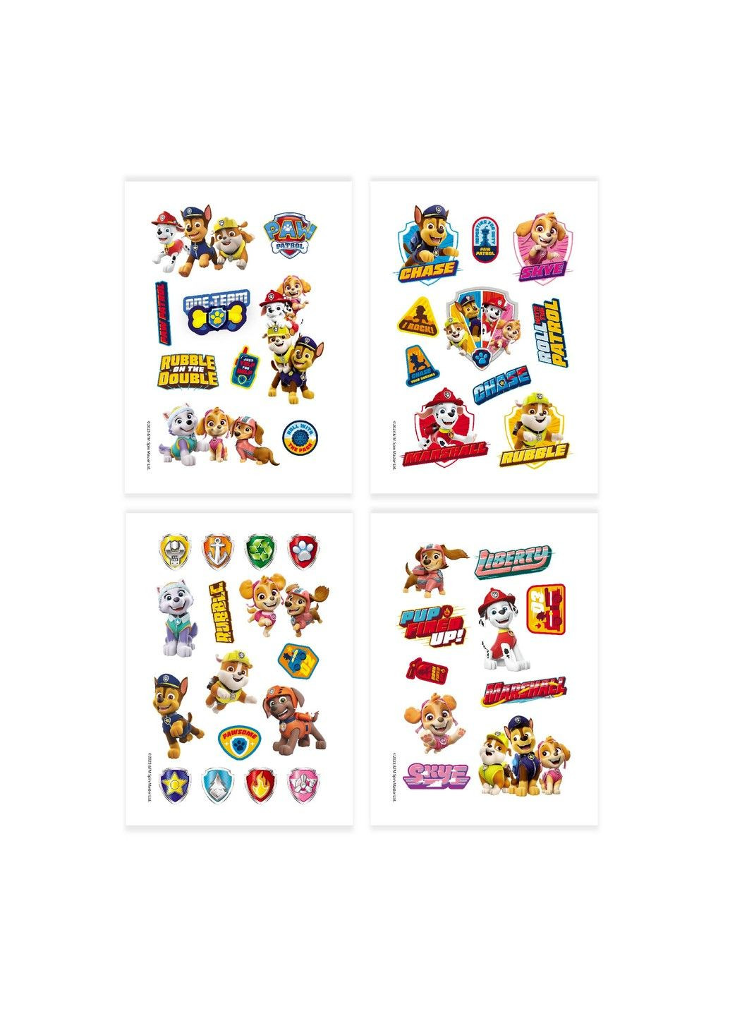 Набор детских временных татуировок "Paw Patrol Команда" Щенячий патруль 4 листа 200435 Dodo (299666670)