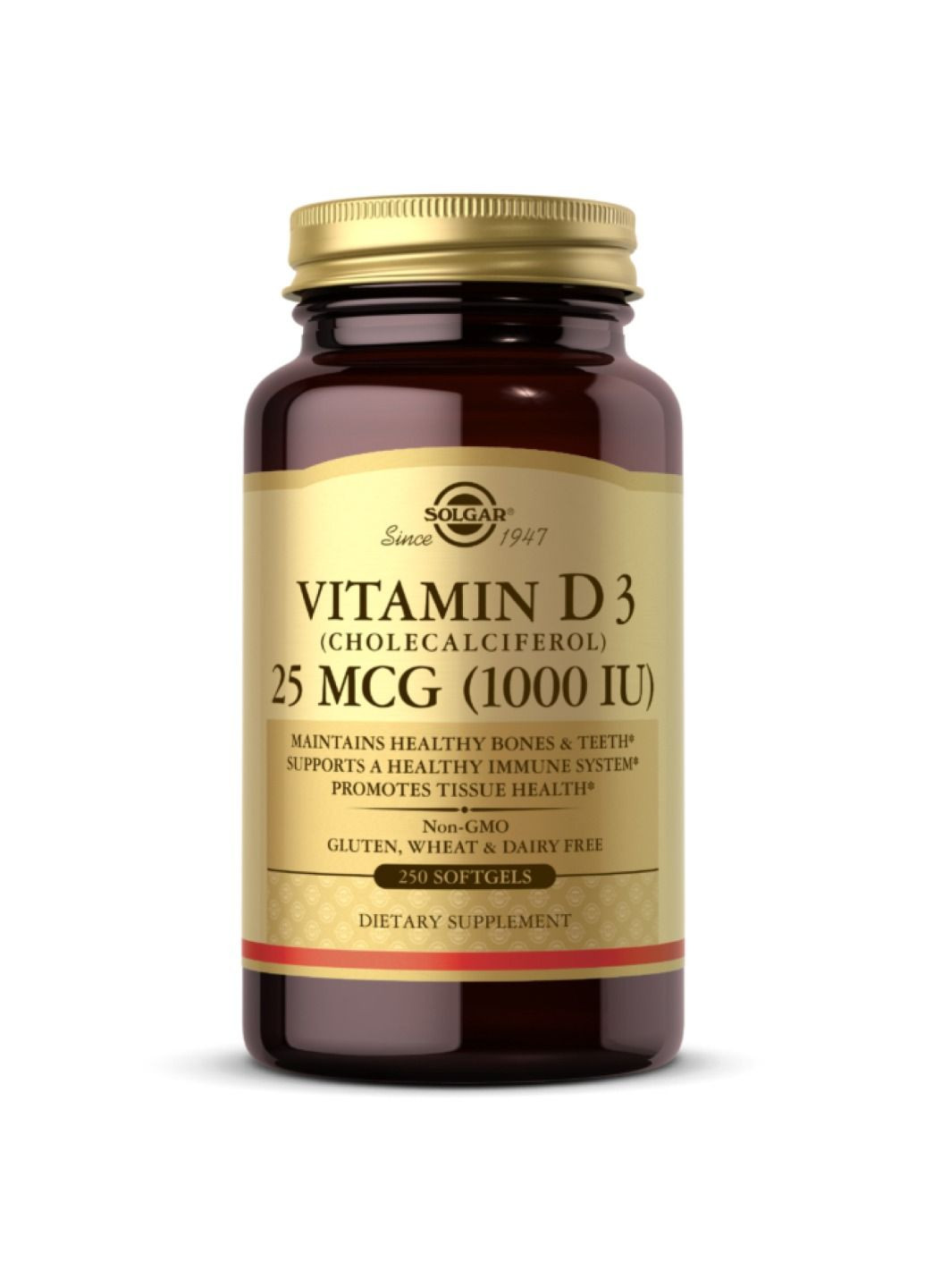 Комплекс витаминов Vit D3 1000 IU - 250 softgels Solgar (280917046)