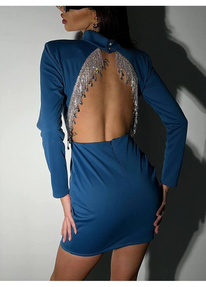 Блакитна сукня angel mini колір аквамарин milirud