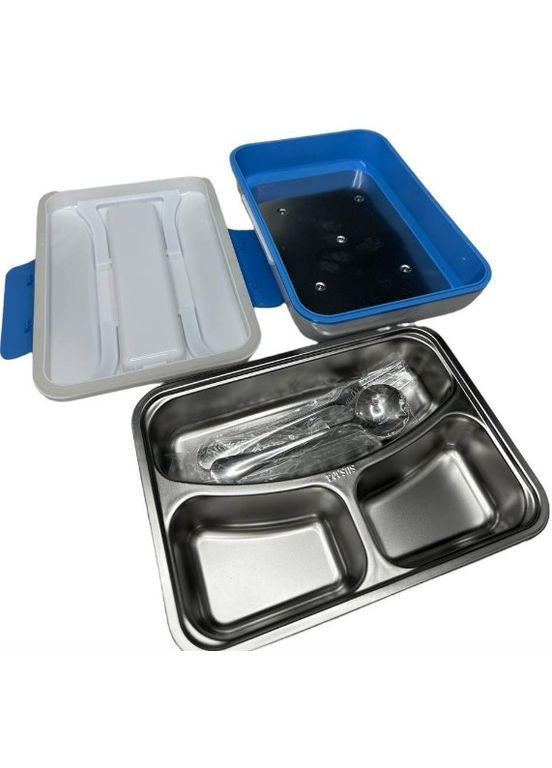 Ланч-бокс электрический с подогревом от сети 220 V 820 мл Lunch Box Синий (1936363251) No Brand (328261673)
