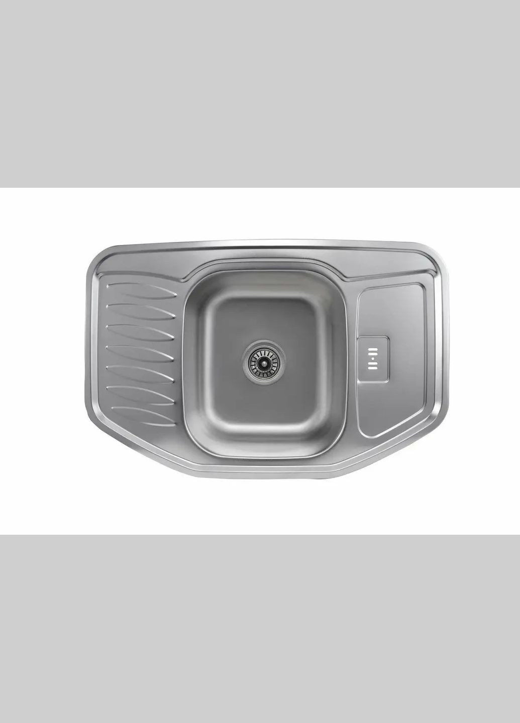 Кухонна мийка 7851 з нержавіючої сталі 0,8 мм, 78x51 см, Трапеція, Сатин (000016243) Platinum (302520579)