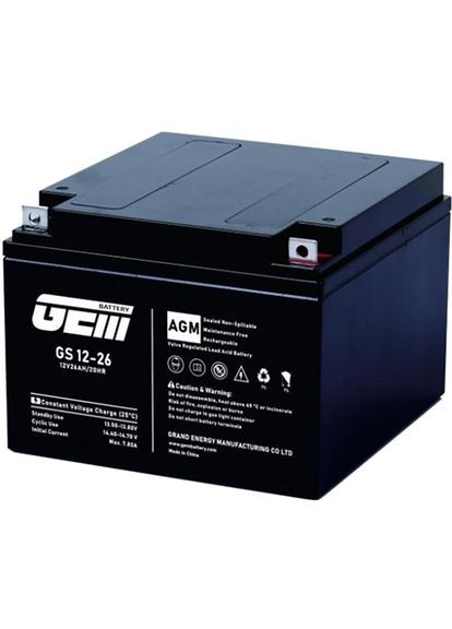 Акумулятор AGM 12V 26Ah Black (GS 12-26) GEM Battery (323104952)